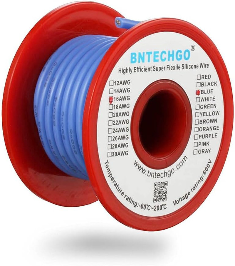 16 Gauge Silicone Wire Spool Red and Black Each 50Ft Flexible 16 AWG Stranded Ti