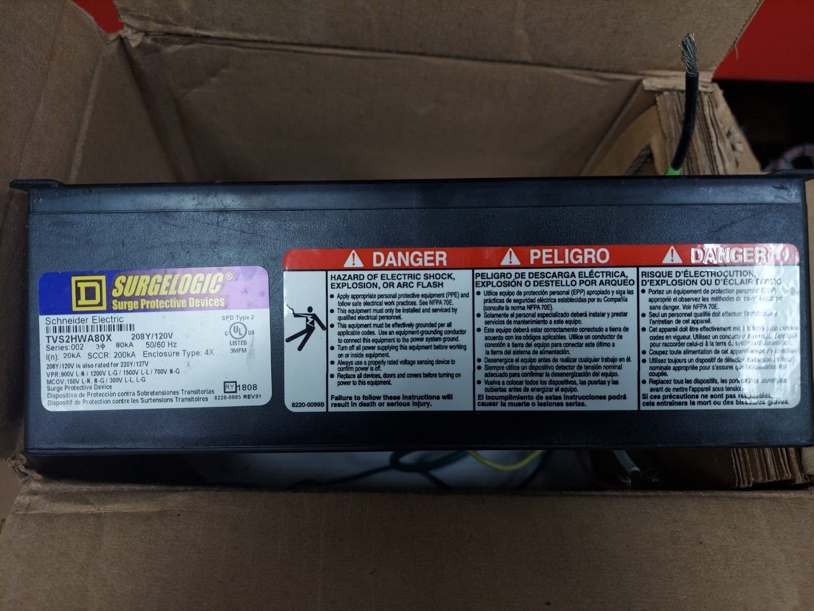 Square D TVS2HWA80X Surge Protective Device