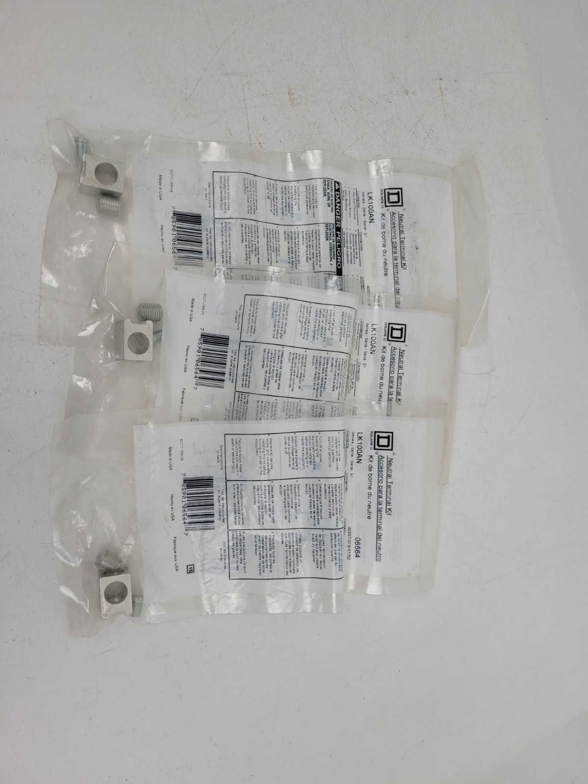 Lot of 3 – LK100AN Square D Neutral Terminal Lug Kit – Next Day Option – New