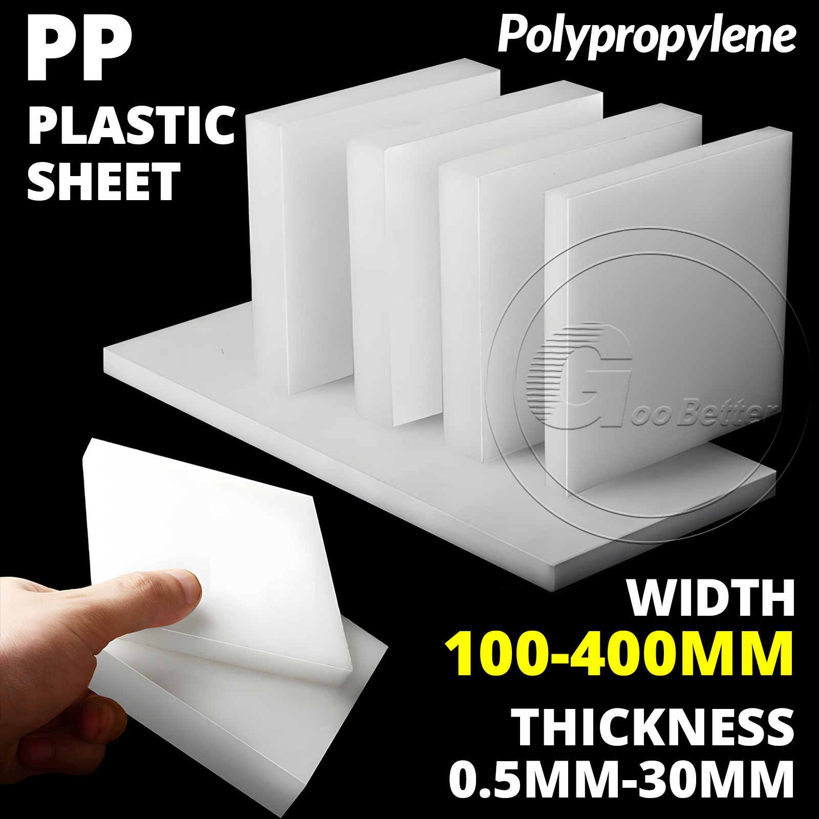 Natural White Polypropylene Sheet Cut to Size PP Plastic Block Panel 0,5mm-30mm