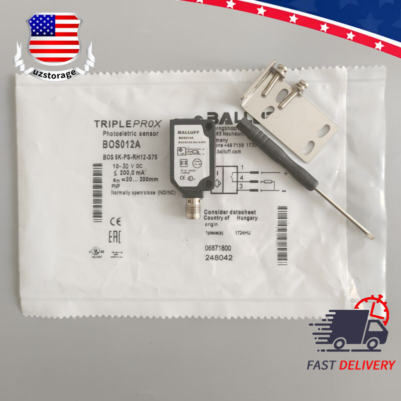 For BALLUFF BOS012A BOS 5K-PS-RH12-S75 Photoelectric Sensor 10-30V PNP 20-200mm