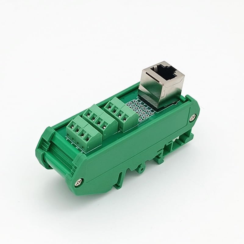 Slim DIN Rail Mount RJ50 10P10C Breakout Board Interface Module