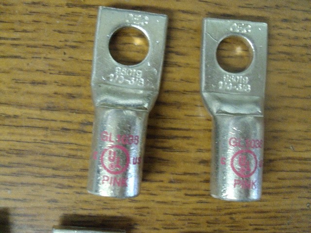 New 10 pc OEC 3/8″ Single Hole Compression Lugs 1/0 AWG Pink B24