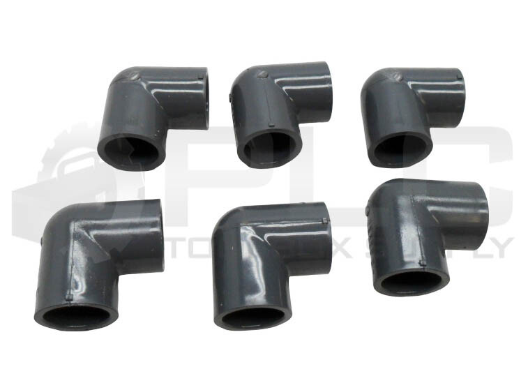 LOT OF 6 NEW LASCO D2467 90 DEGREE ELBOW 1″ SCH80 PVC1 NSF-PW