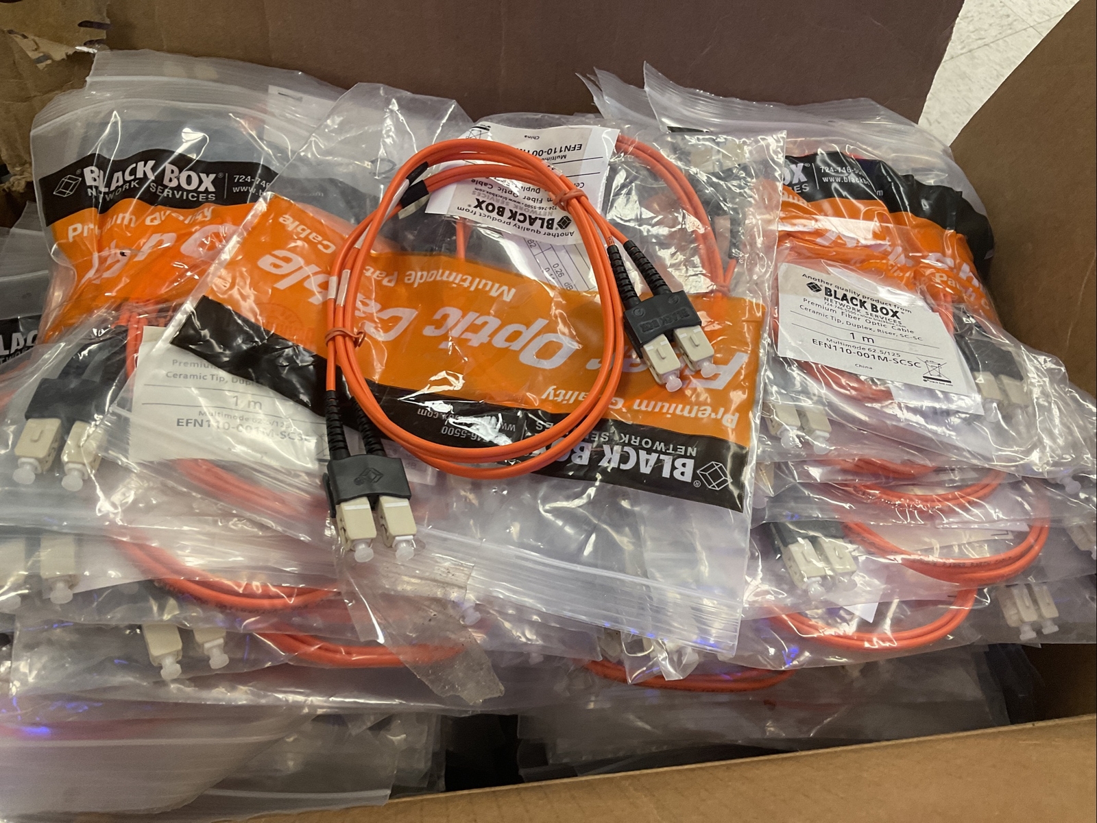 (LOT OF 20) Black Box EFN110-001M-SCSC Fiber Optic Cable 1m. F-15