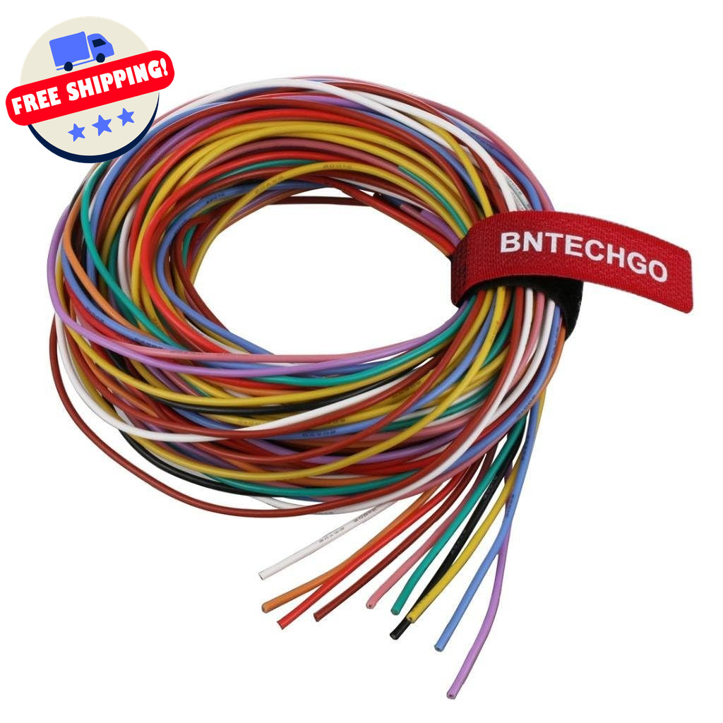 20 AWG Silicone Wire 10 Color Kit – 100Ft, Tinned Copper, Flexible