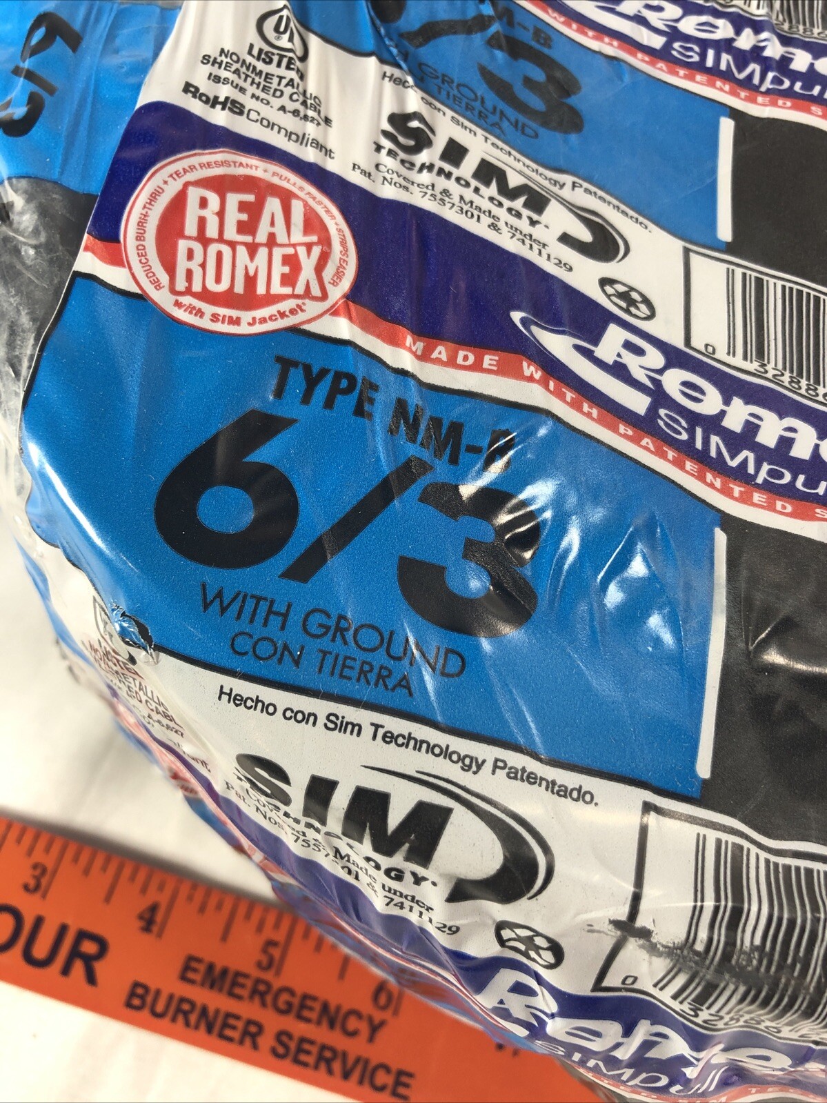 50 FT – 6/3 Wire ROMEX 6/3 W/Ground NM-B Cable Non-Metallic Feet Free ship – New