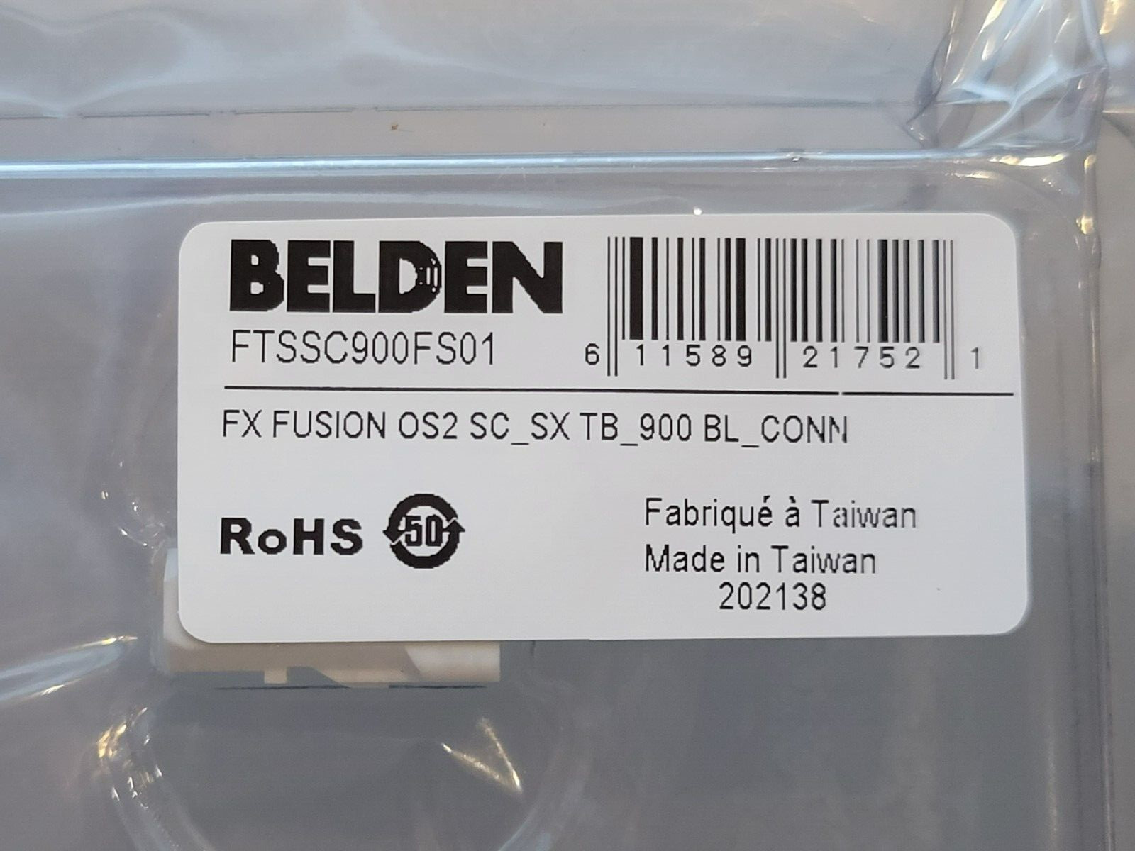 Belden ftSLC900FS01 | FX Fusion OS2, Lc Simplex Splice On Connector, Blue