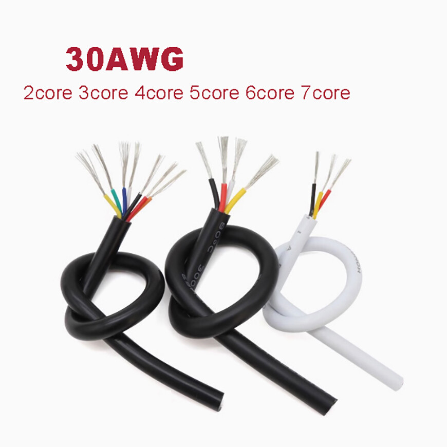 300V 30AWG 2/3/4/5/6/7/8/9/10 Core Automotive Cable Electrical Round Cable Wire