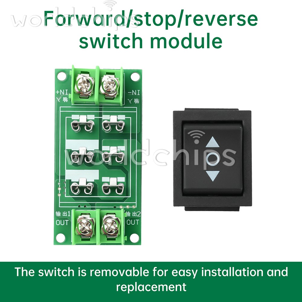 DC 0-120V DC Motor Controller Forward/Stop/Reverse Switch Module 5A 10A 20A