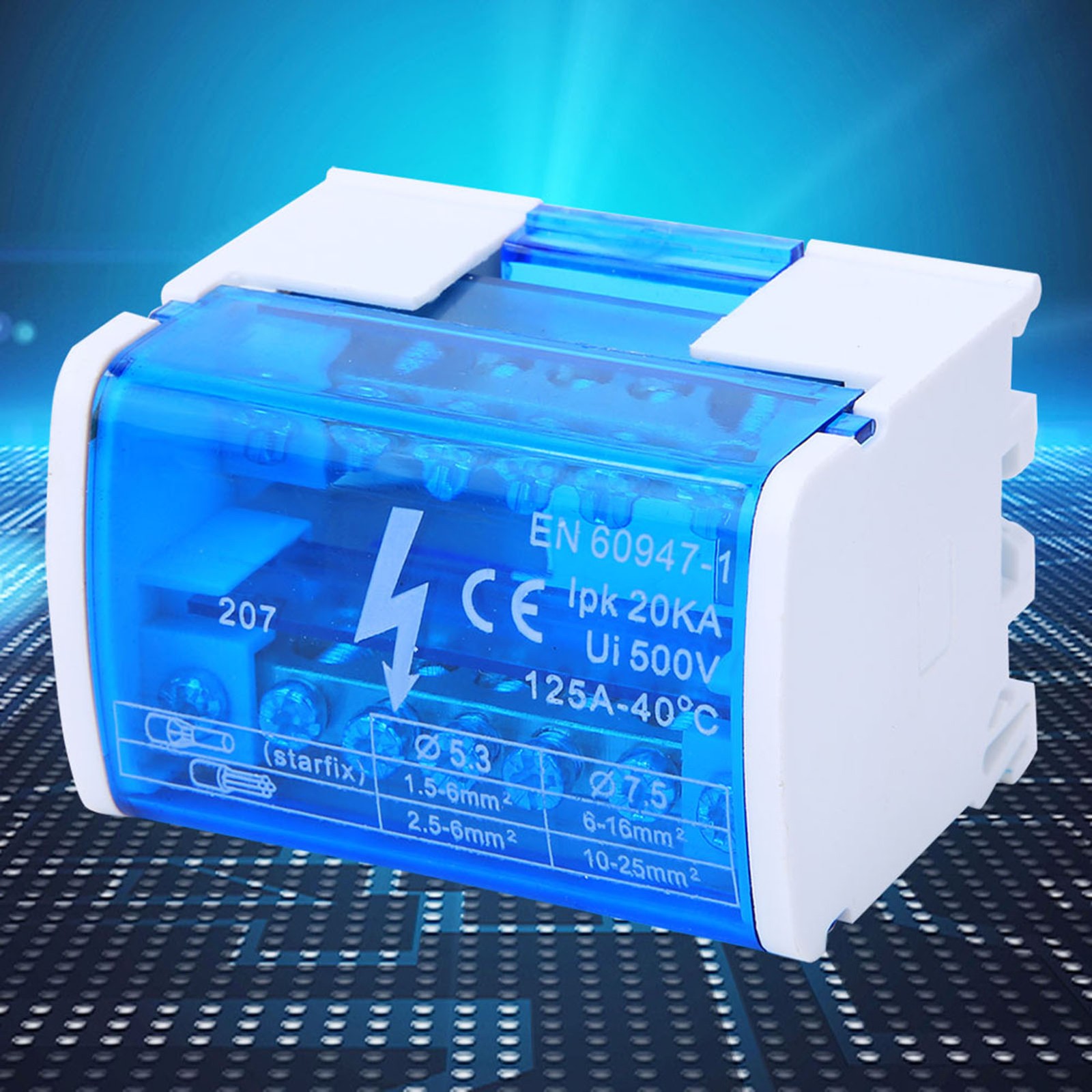 ­Terminal Distribution Box Din Rail 2-Level Single Phase With Transparent Dust