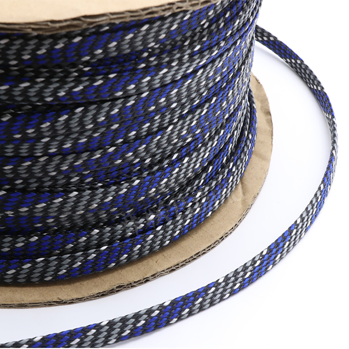 Blue/White/Gray PP Cotton&PET Expandable Braided Sleeve Sheath Cable DIY Modding