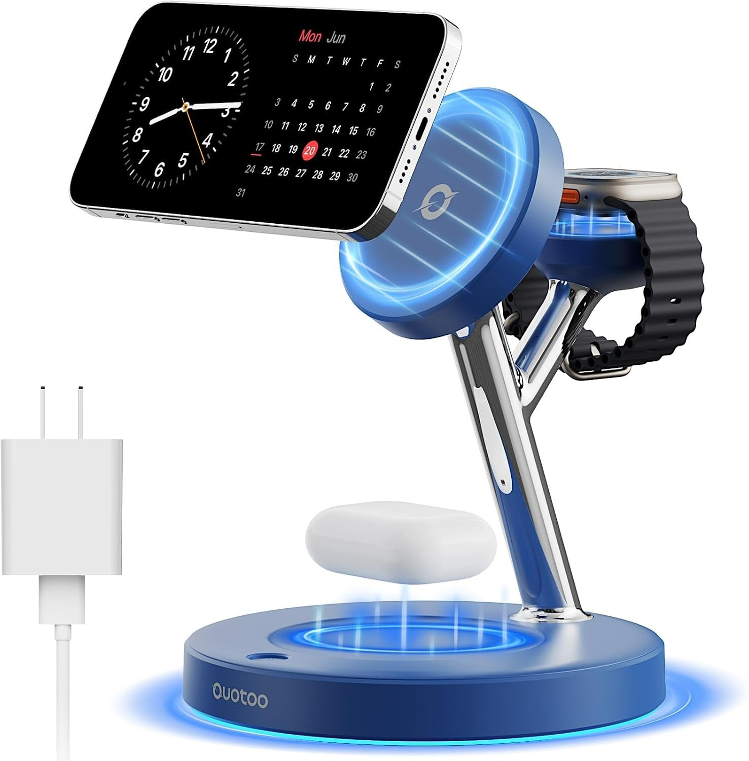 Wireless Charger 3 in 1 for iPhone Magnetic Charging Station 15W Fast MagSafe
