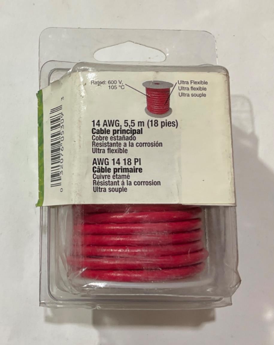 Gardner Bender 14 AWG 18′ Red Tin Plated Copper Primary Wire AMW-324 USA