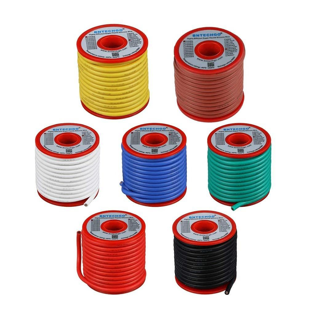 12 Gauge Silicone Wire Spool 25Ft Red and 25Ft Black Flexible 12 AWG Stranded Ti