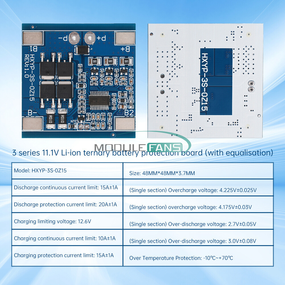 3S 12V 15/20/25/30A 18650 Li-ion Battery Charging Protection Board with Balance