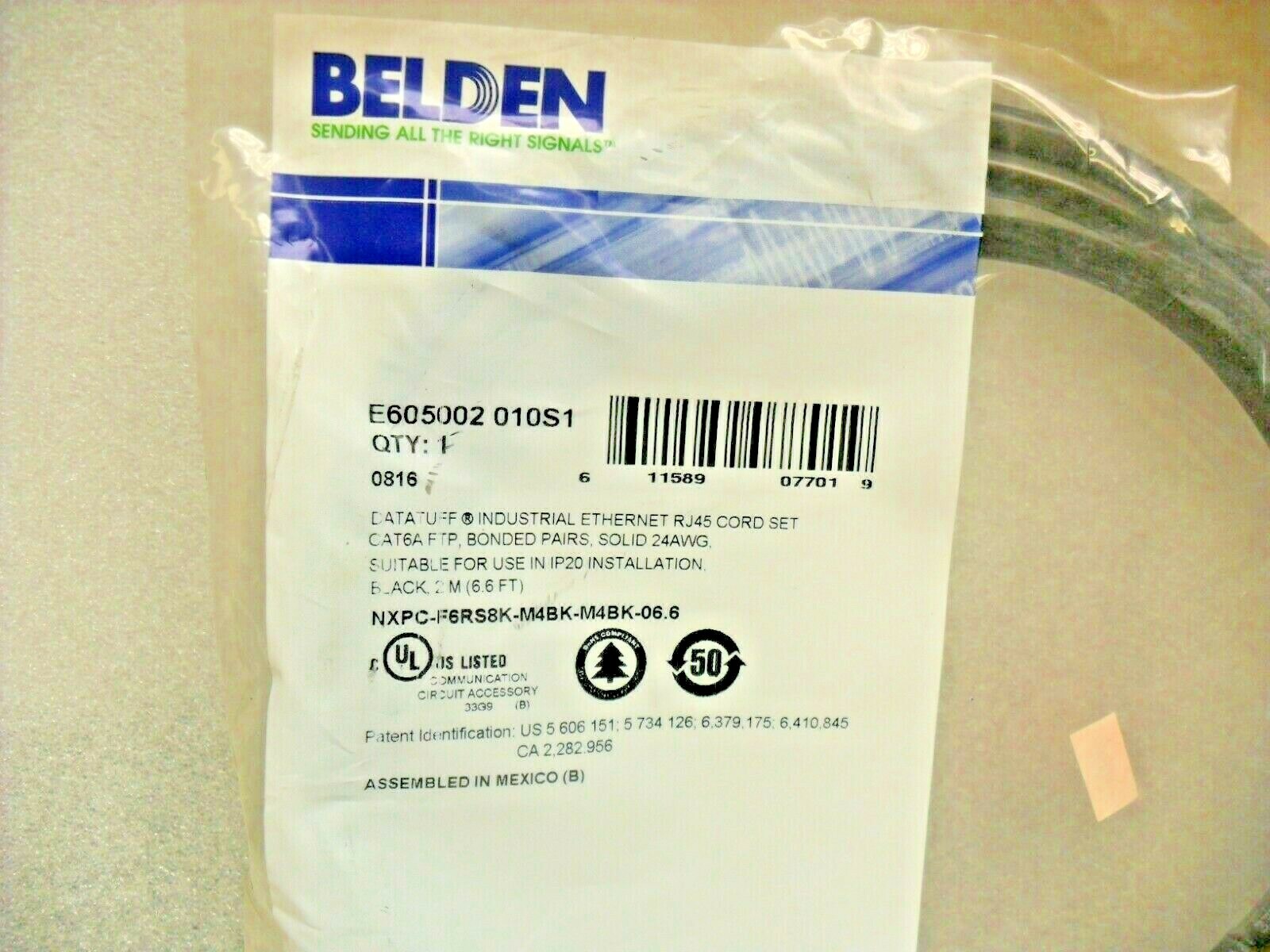 BELDEN E605002 010S1 RJ45 Plug, RJ45 Plug, 6.5 ft, 2 m, sealed E605002010S1