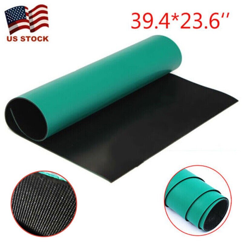 PC Building Rubber Anti Static Mat Green Roll ESD Floor Mat Table 39″X24″ inches