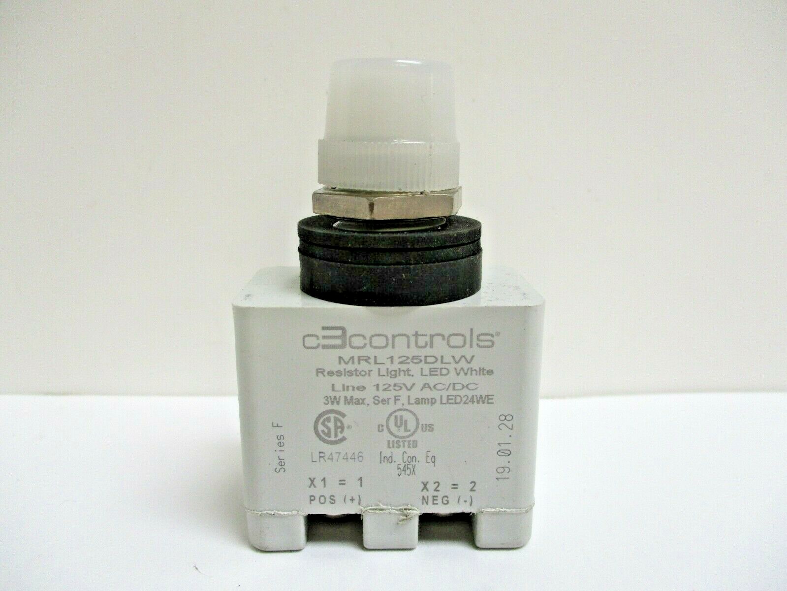 C3 CONTROLS, MRL125DLW-MPLLWE, 16MM 125V AC/DC WHITE LED LIGHT