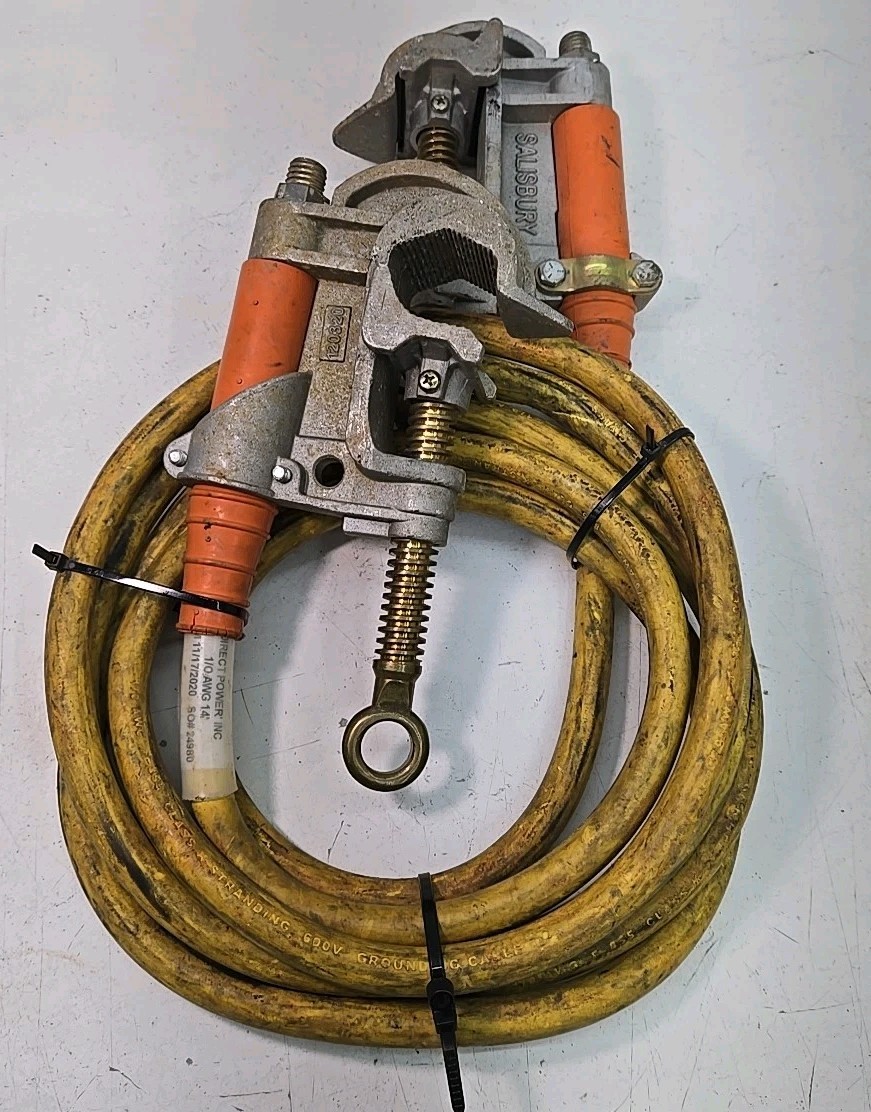 Salisbury Lineman Single Grounding Cable Sets, 1/0 AWG, 14′ Long