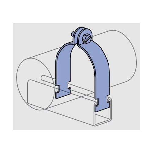 UNISTRUT P2025-HG, Pipe Clamp, 3/8″ OD, HDG Steel, 2-Piece, Tubing to Strut, 1pc