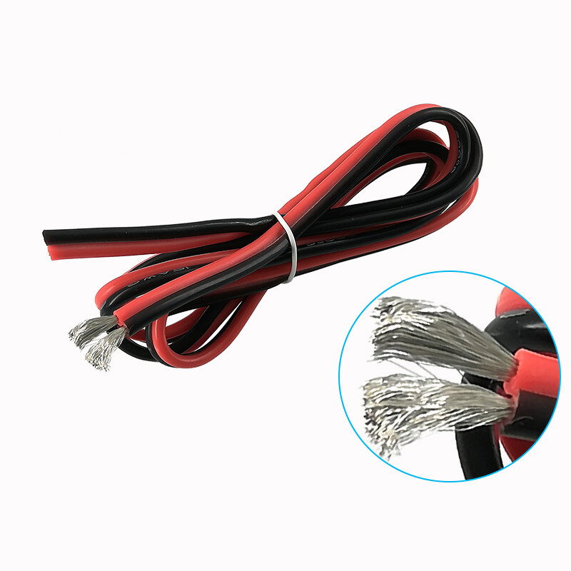 Red And Black Double Parallel Wires Extra 14 16 18 20 22 24AWG Soft Silicone