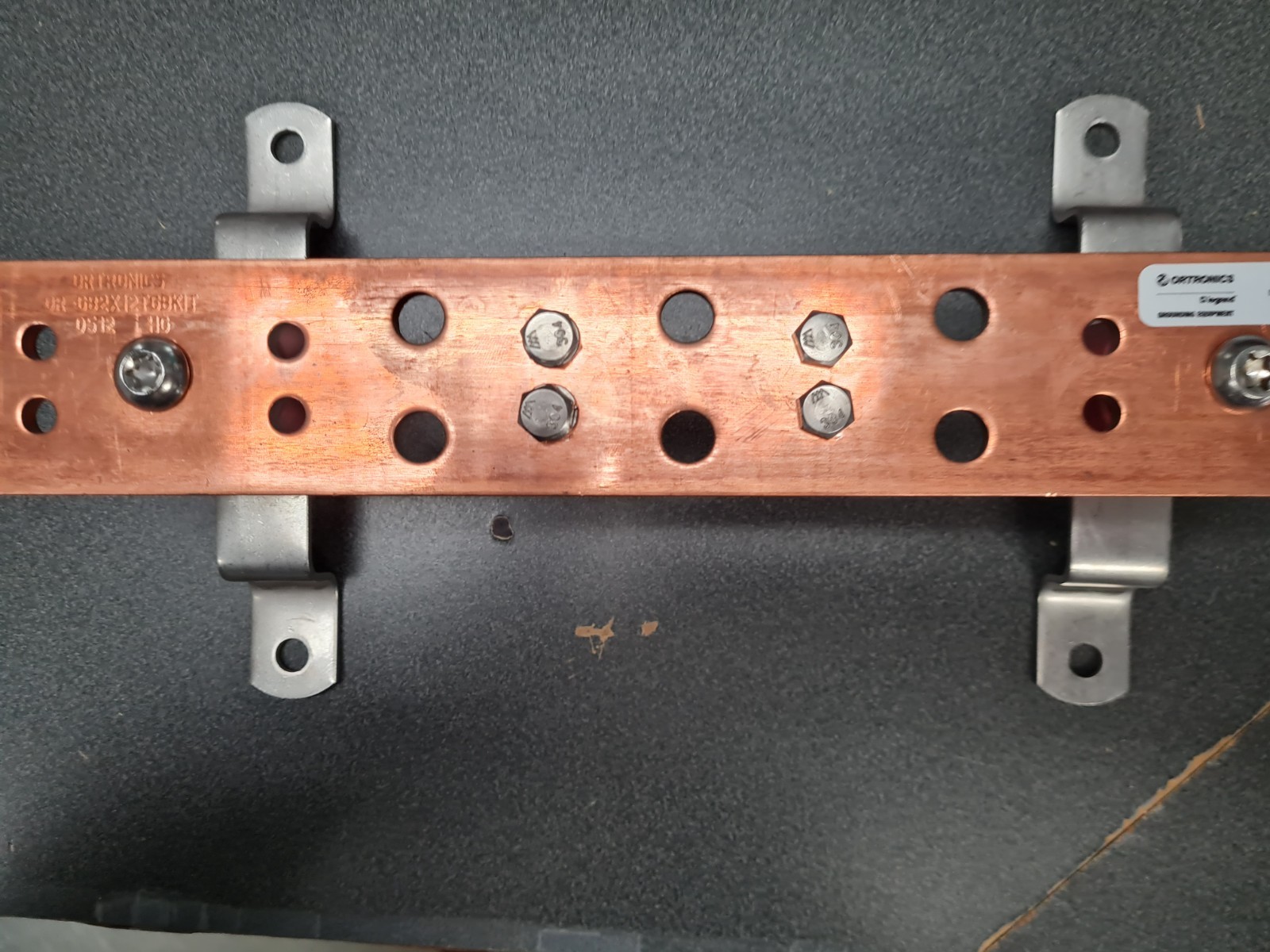 Ortronics GB4X12J 1/4″ Thick Electrolytic Tough Pitch Standard Ground Bar