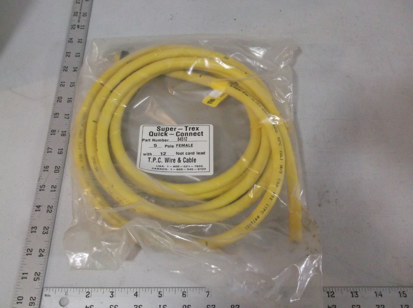 Super Trex 84512 Quick Connect 5 Pin Female to Bare Wire, 5 Pole, 12ft – NEW