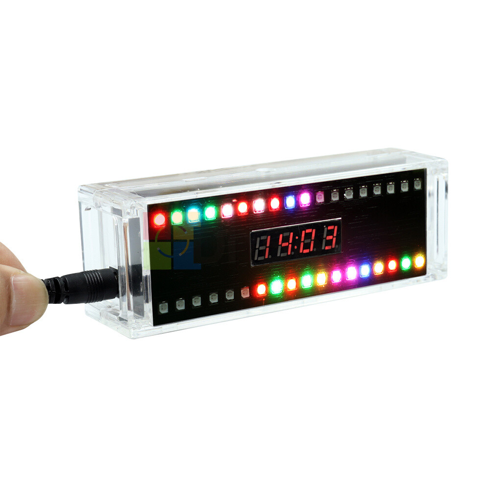 DIY Digital Clock Kit Voice Control Music Spectrum Display LED DIY Soldering Kit