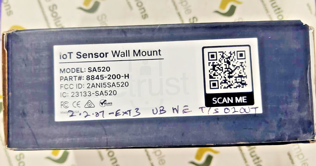 3PCS LOT- Safetrust SA520 ioT Sensor Wall Mount 8845-200-H- New open box