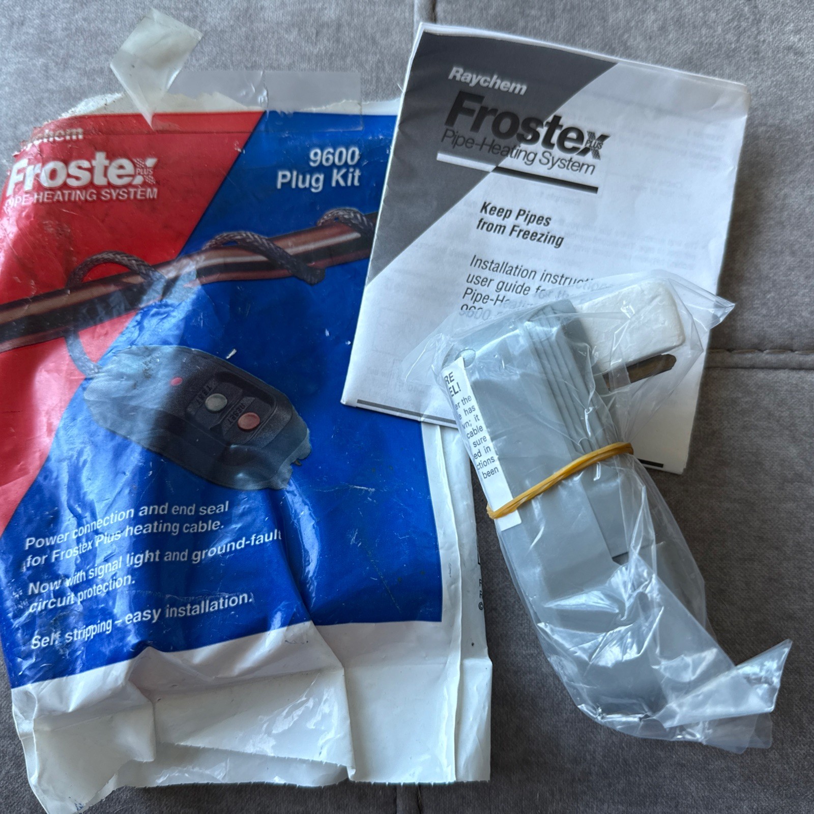 New Raychem Frostex pipe Heating System 9600 Plug Kit, Cable, Power Connection