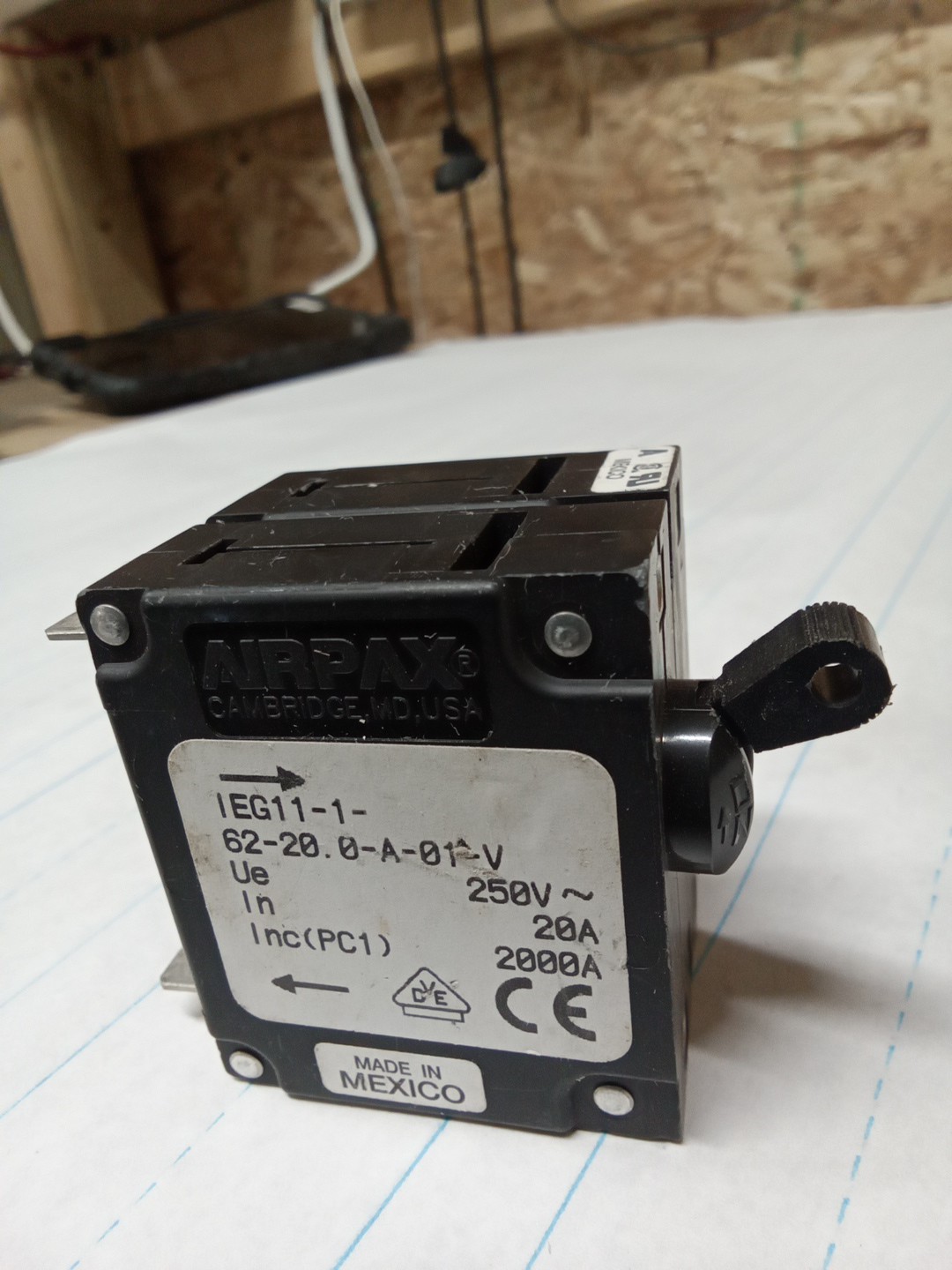 Airpax IEG11-1-62-20.0-01-V IEG1116220001V Circuit Protection