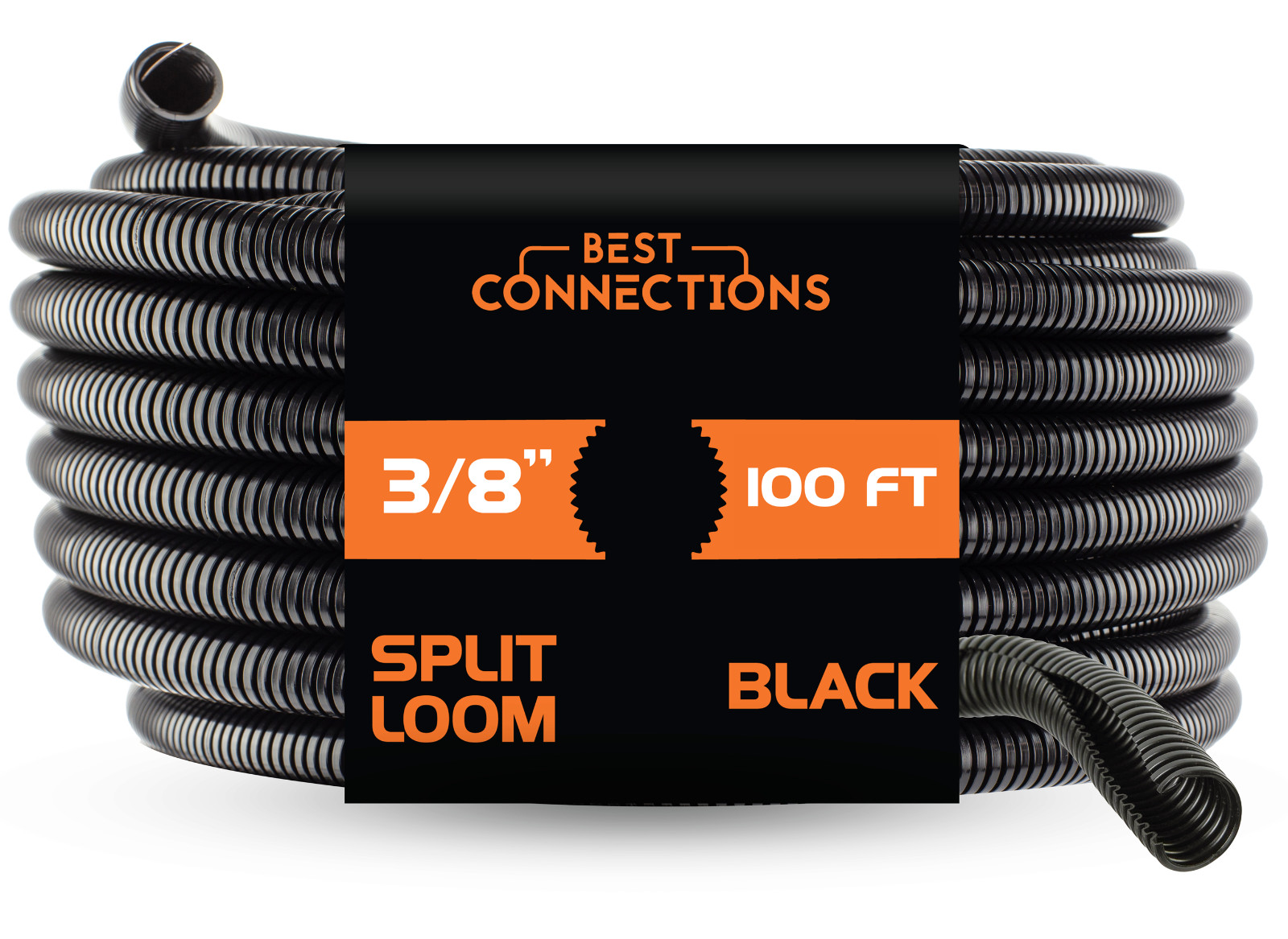 100 Ft 3/8″ Split Wire Loom Tubing with 4″ Nylon Cable Zip Ties 100 Pieces