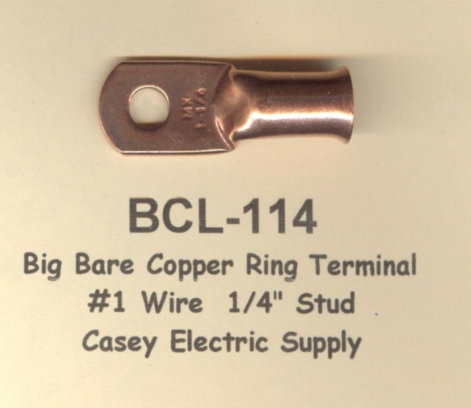 5 Bare Battery COPPER Ring Lug Terminal Connector #1 Wire Gauge 1/4″ Stud MOLEX
