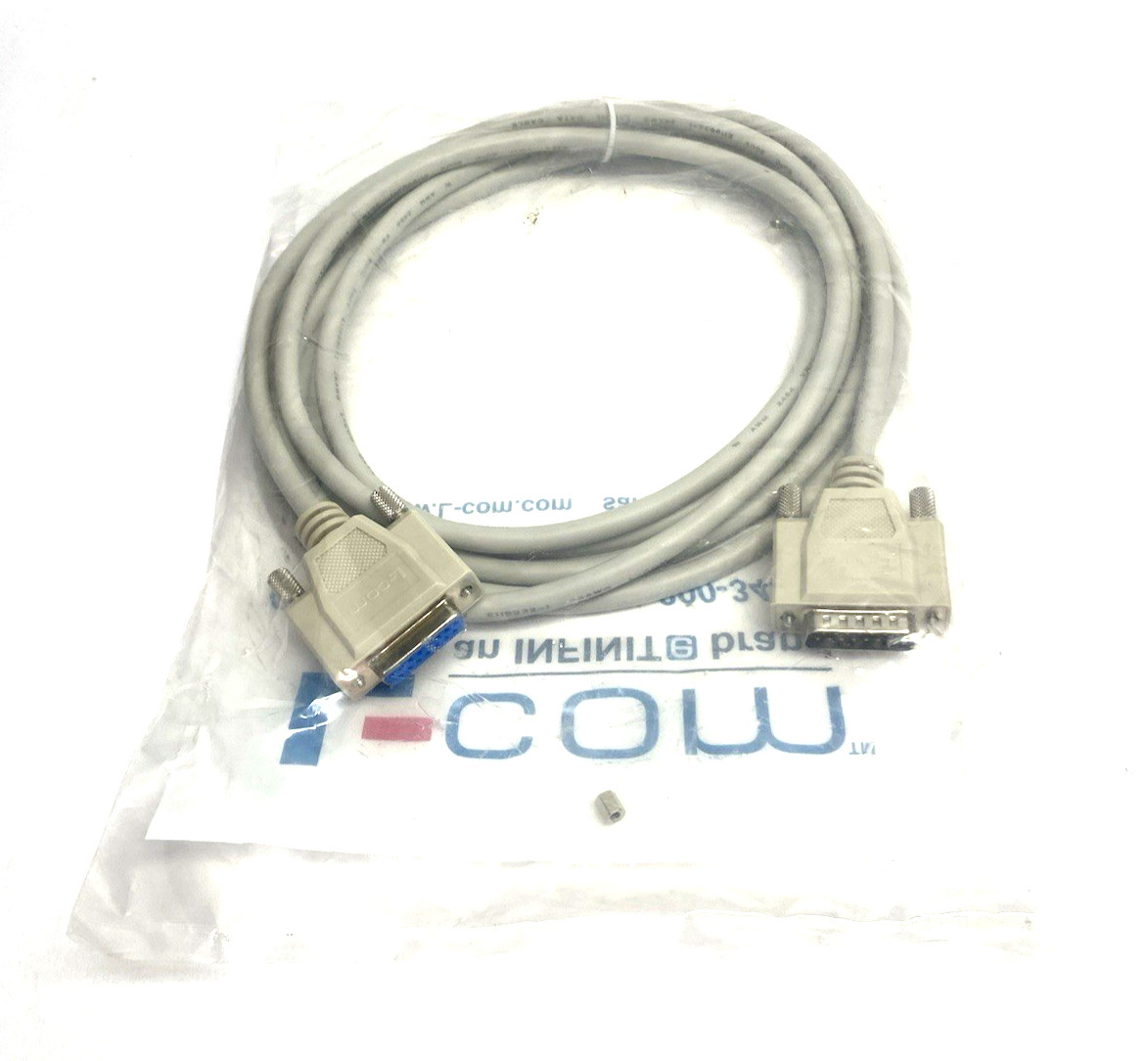 L-com CSMN15MF-10 Deluxe Molded D-Sub Cable, DB15 Male / Female, 10.0 ft