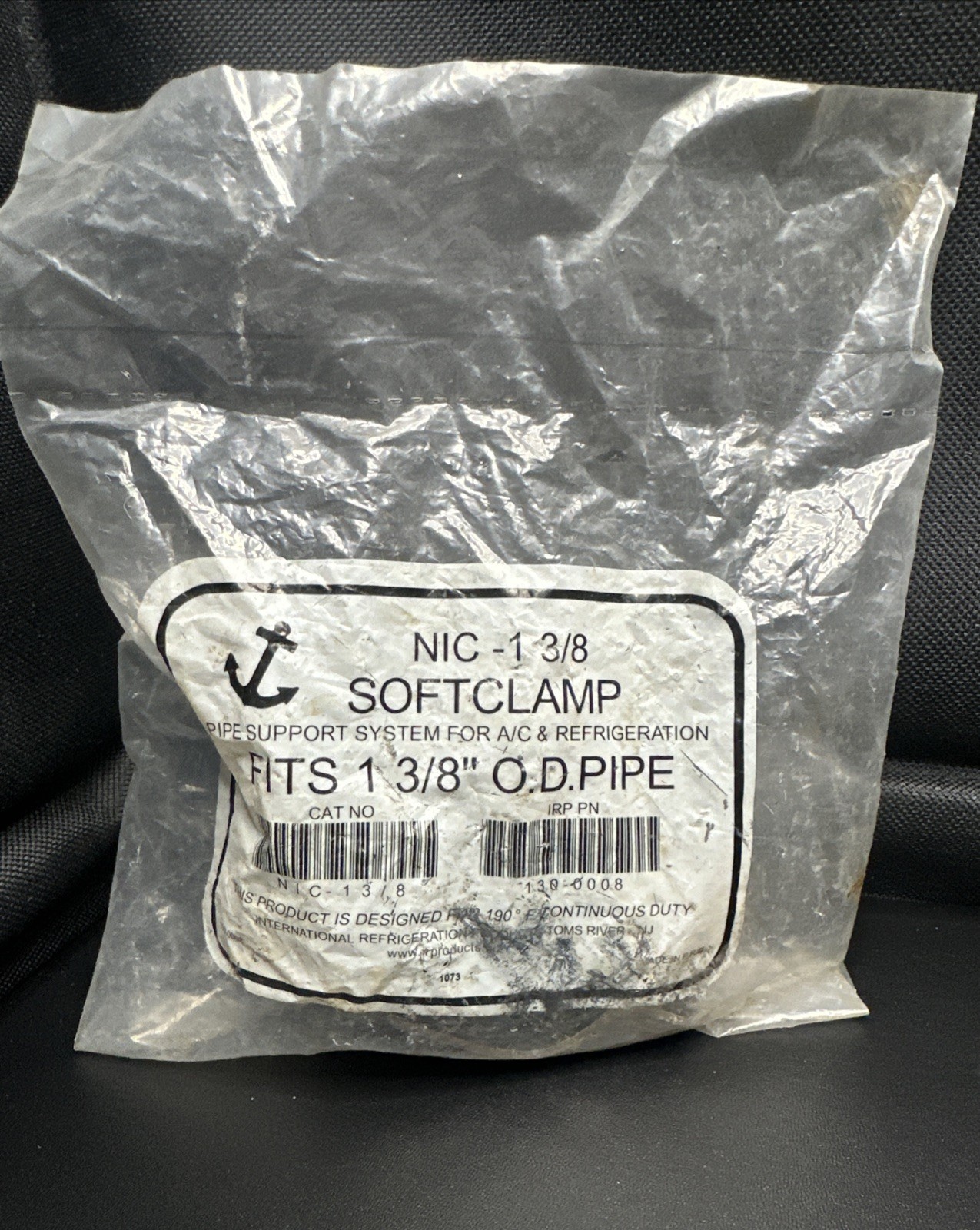 CUSHION PIPE CLAMP SOFTCLAMP 1 3/8″ O.D., NIC-1 3/8 Pack of 3