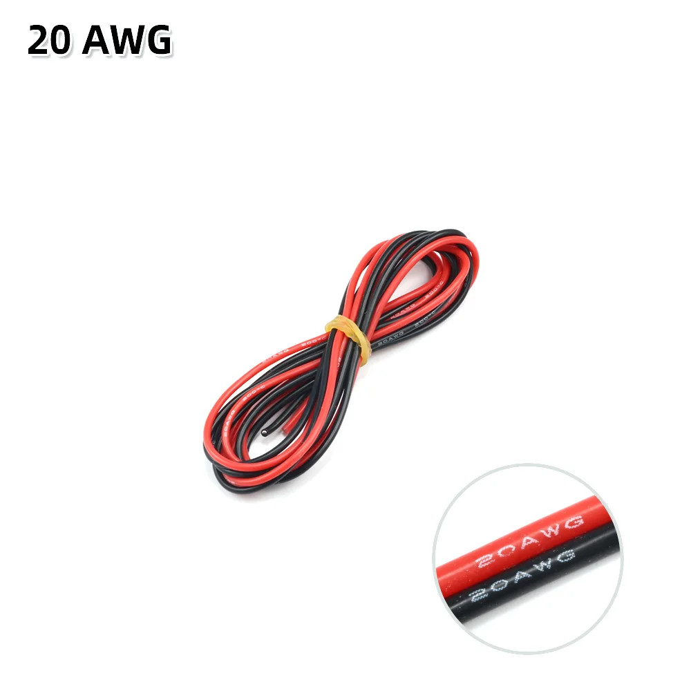 2 Meter Silicon Wire 8 10 12 14 16 18 20 22AWG Heatproof Soft Silicone Silica Ge
