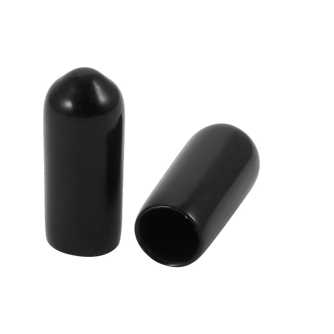 20Pcs 4.5mm Inner Dia PVC Flexible Vinyl End Cap Thread Protector Cover Black