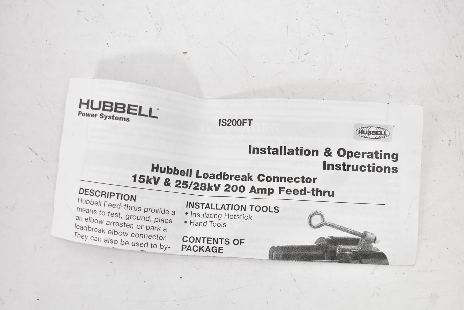Hubbell IS200FT Loadbreak Connector 15kV 25/28kV 200A Feed-Thru Red Black