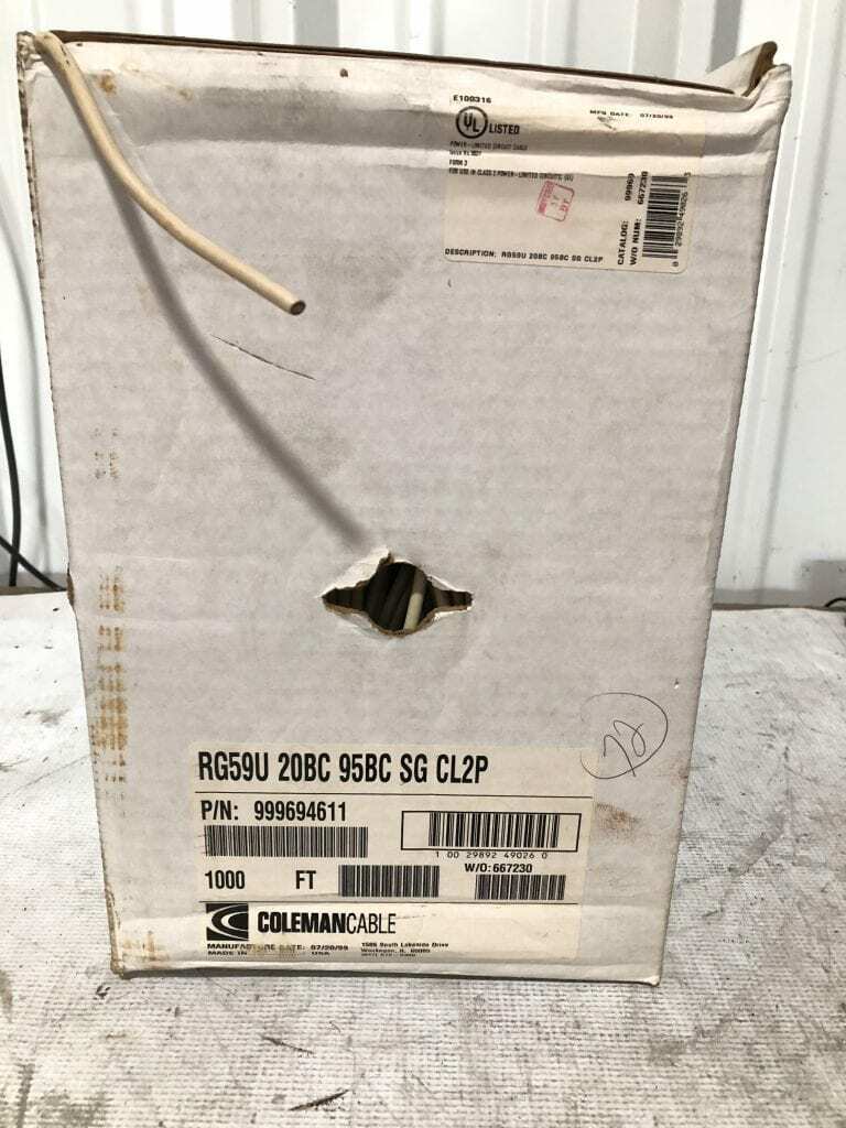 Coleman Cable RG59 20BC 95BC SG CL2P Class 2 Power-Limited Circuit Cable 900ft
