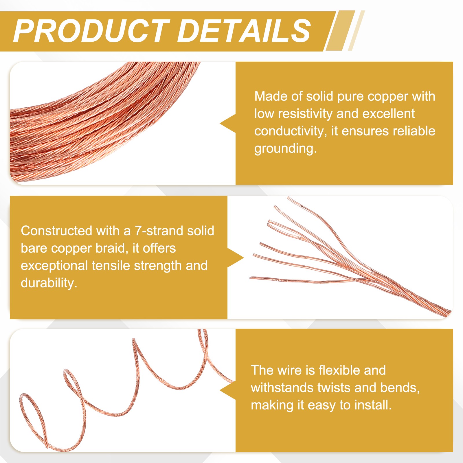 18 Gauge 100ft Bare Copper Ground Wire for Light Fixtures