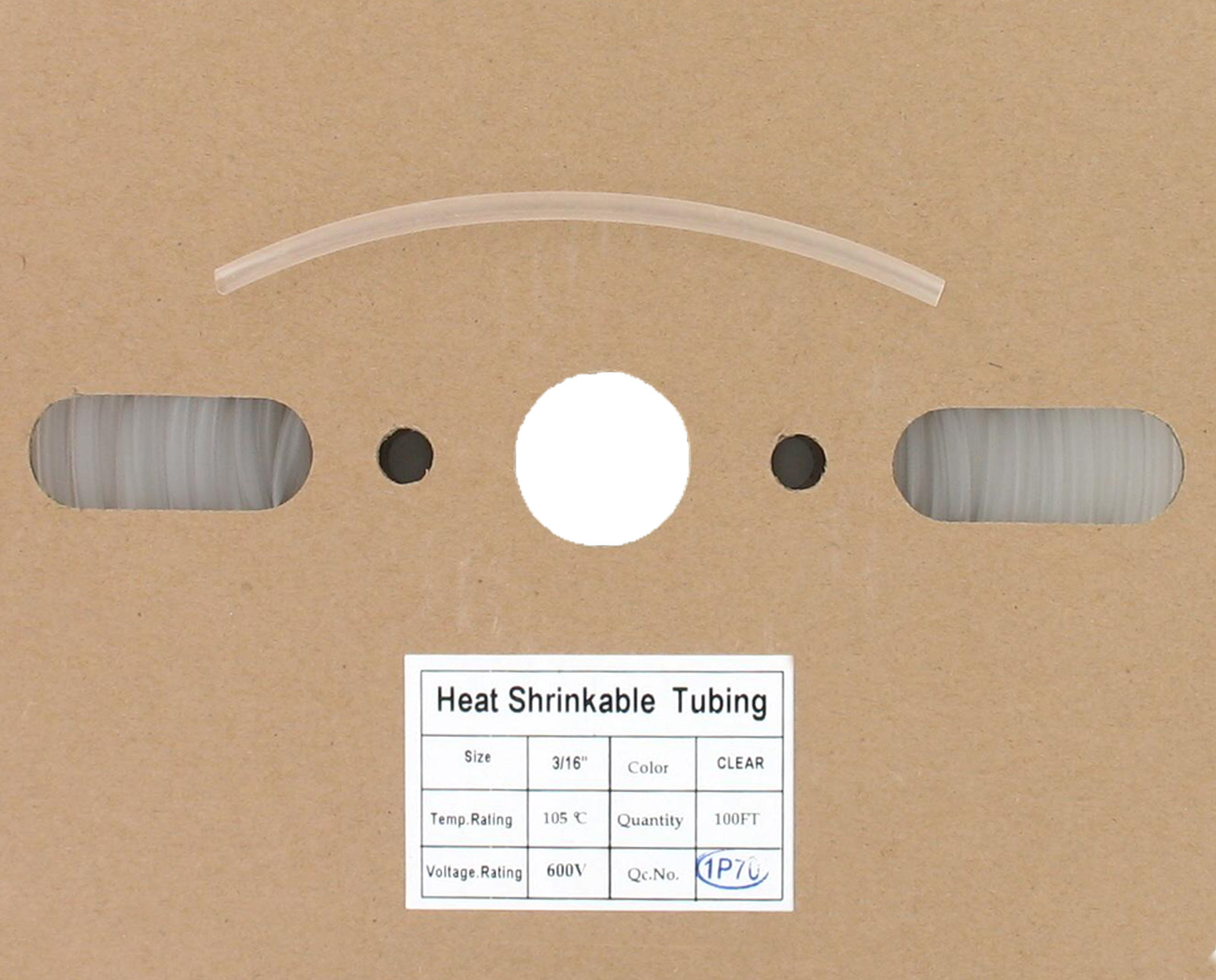 100 Ft 3/16″ ID (4.8mm) Clear Polyolefin 2:1 Heat Shrink Halogen-Free RoHS UL