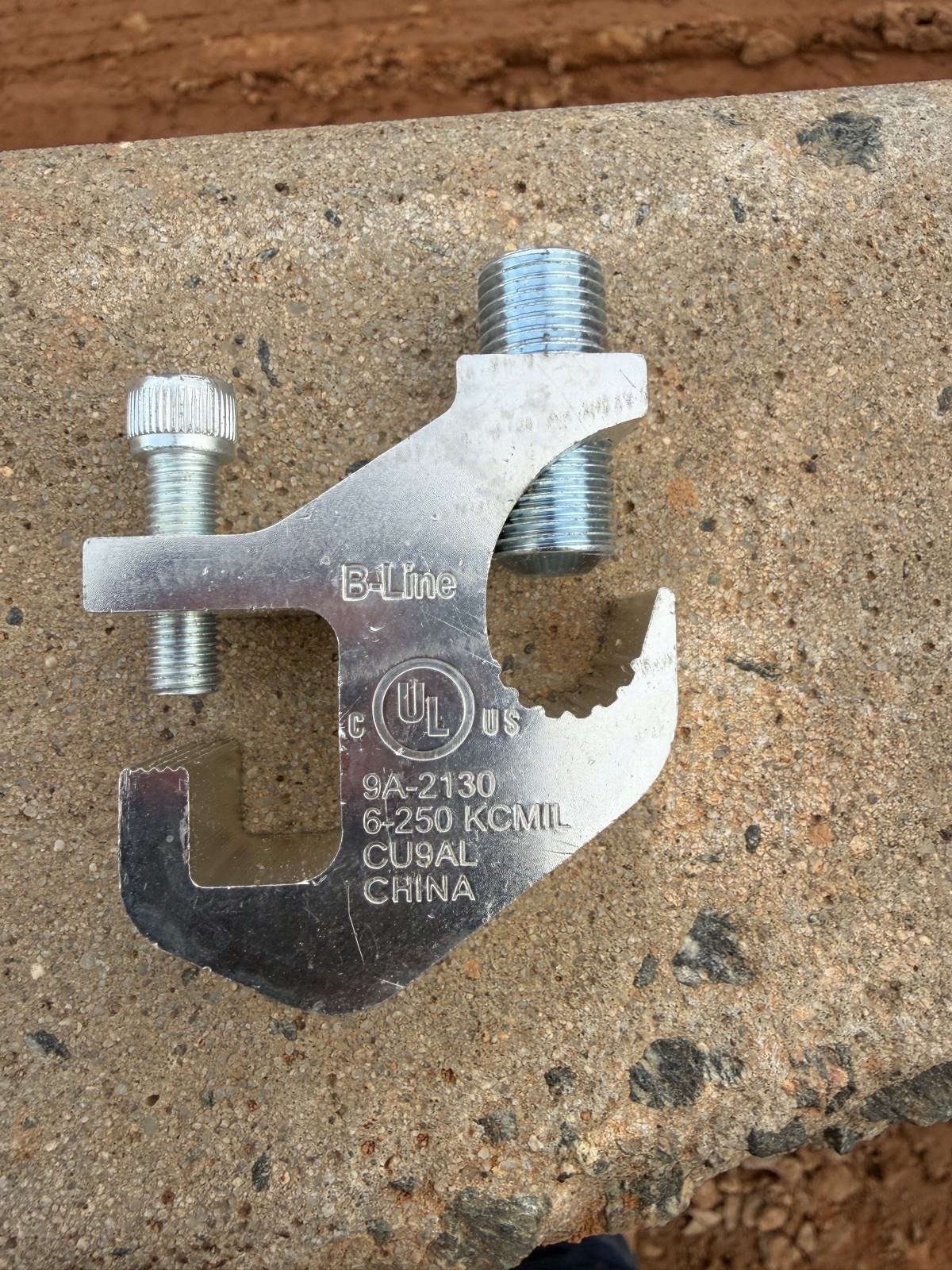B Line 9A-2130, Cable Tray Ground Clamp, Max 250MCM Ground Wire, Lot Of 9 Pcs