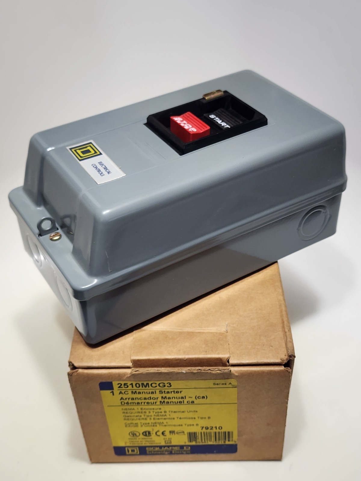 Square D 2510MCG3 Manual Starter, 3 Pole, 10Hp At 380/575Vac, 3 Phase