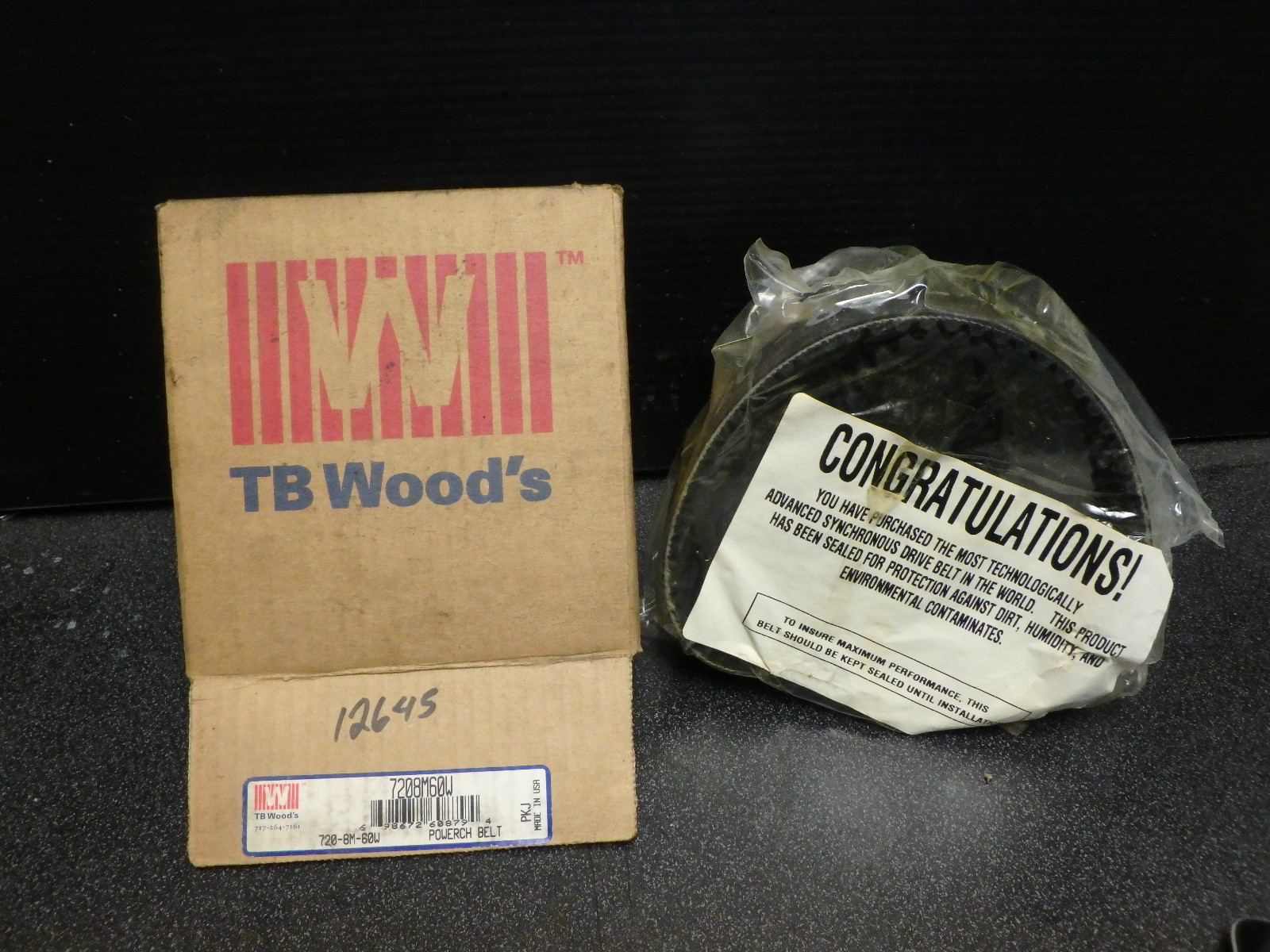 NEW IN BOX – TB WOODS SYCHRONOUS DRIVE BELT_POWERCH BELT_720-8M-60W_7208M60W