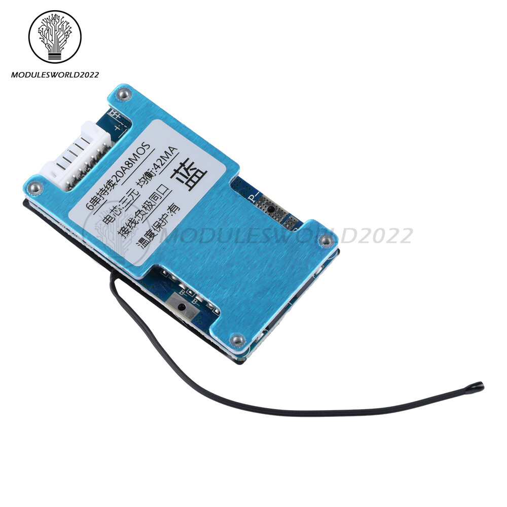 6S 15A 20A 25A Li-ion Battery Charge Protection Board Balanced Temp Protection