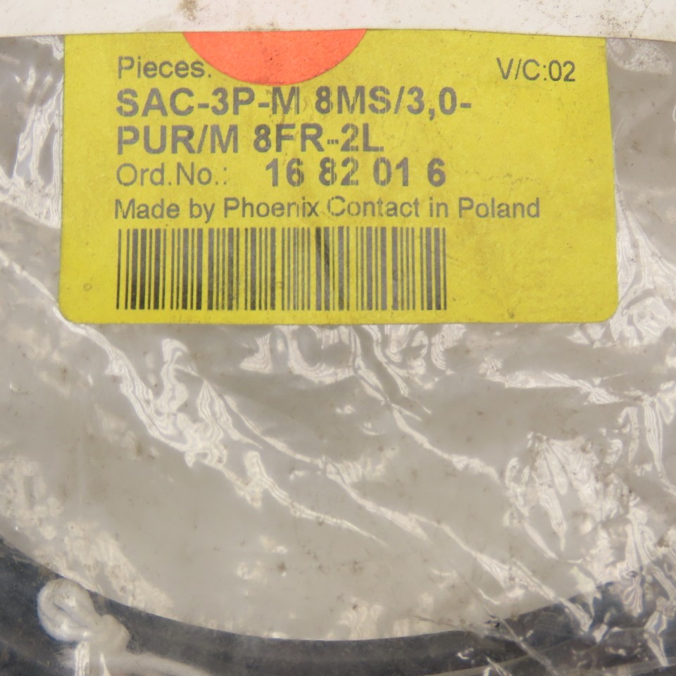 Phoenix Contact SAC-3P-M 8MS/3.0-PUR/M 8FR-2L Sensor Actuator Cable 3M