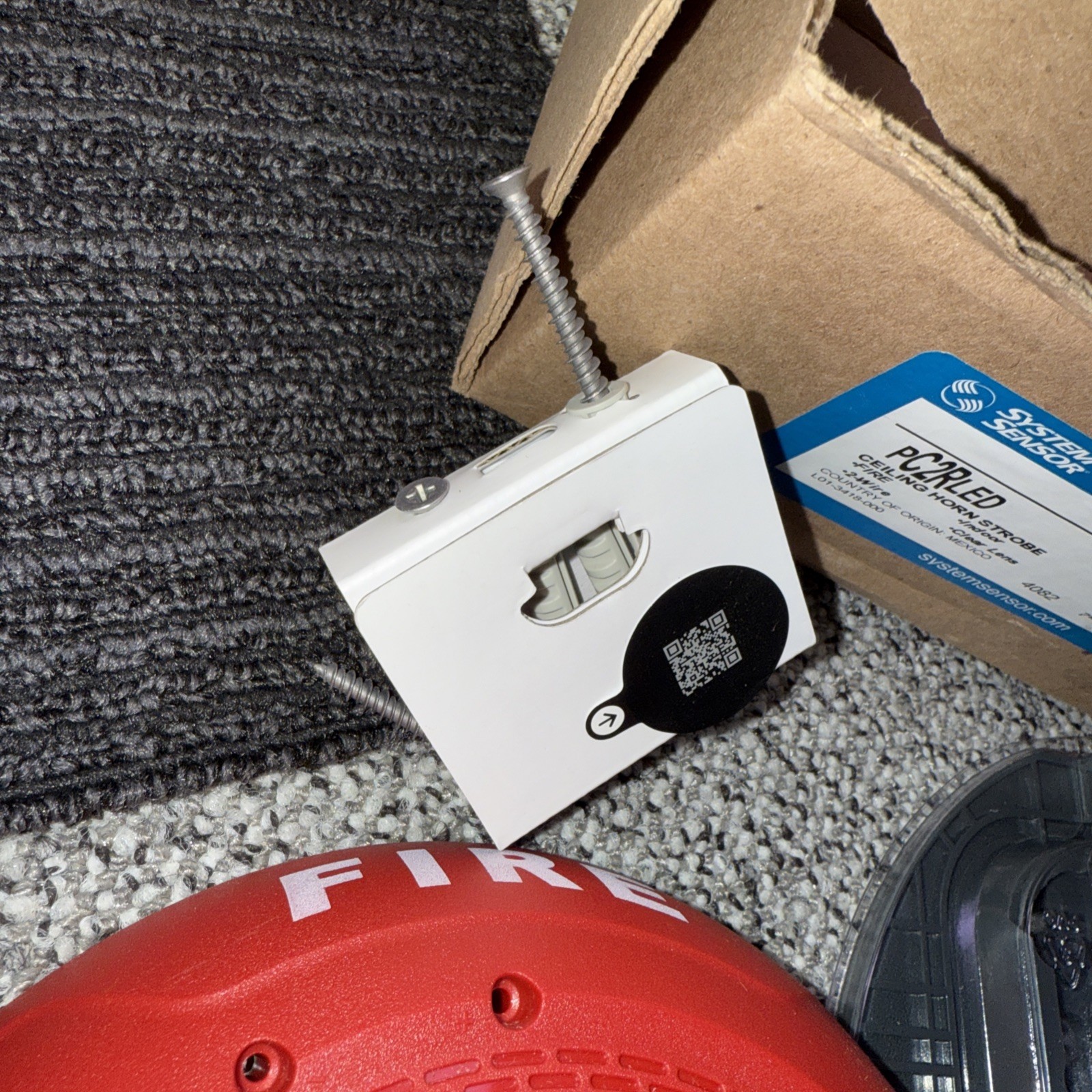 Fire Alarm System Sensor *READ* PC2RLED Ceiling Horn Strobe Red Audible Visual