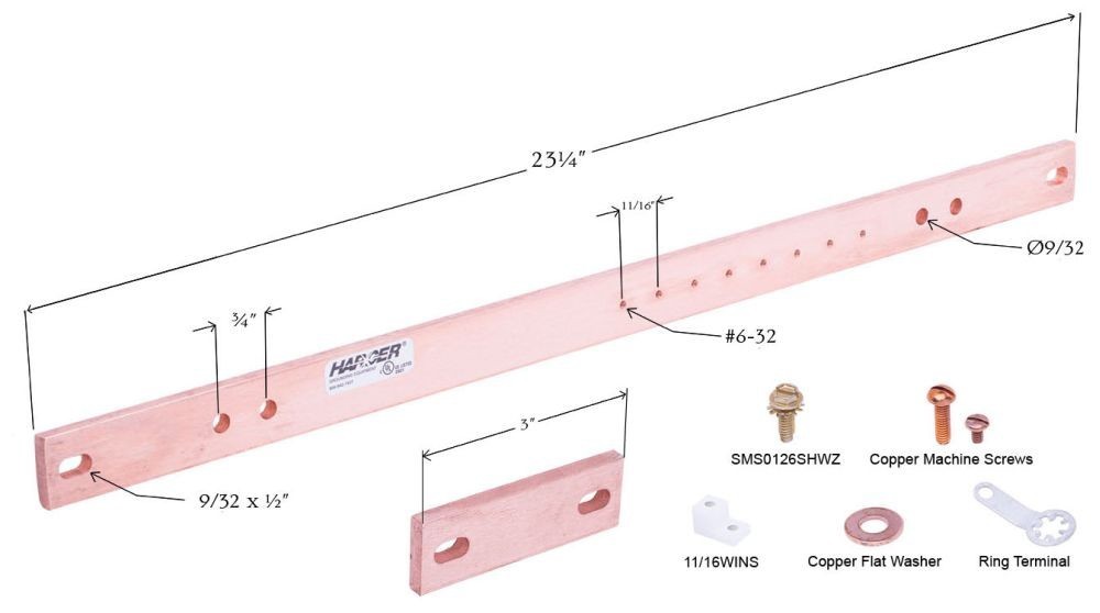 harger RGBHKIT14123.25 Rack Ground Bar Kit