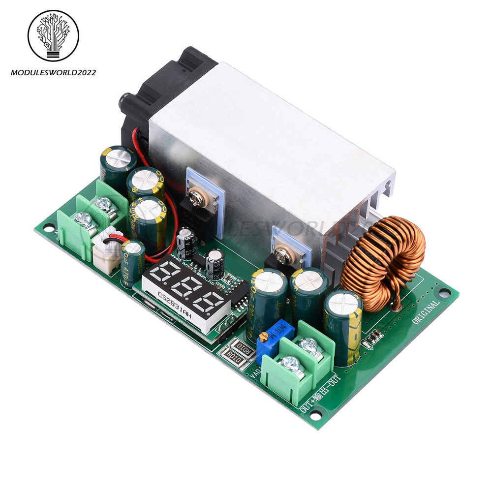 DC-DC 12~80V to 2.5~50V 20A Adjustable Buck Step-Down Module with Display 600W